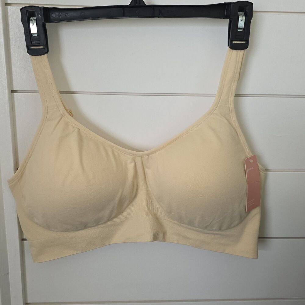 Feelingirl NWT Women's Wireless Comfort Bra XXL Nude Lightly Lined Seamless NEW - Picture 8 of 8